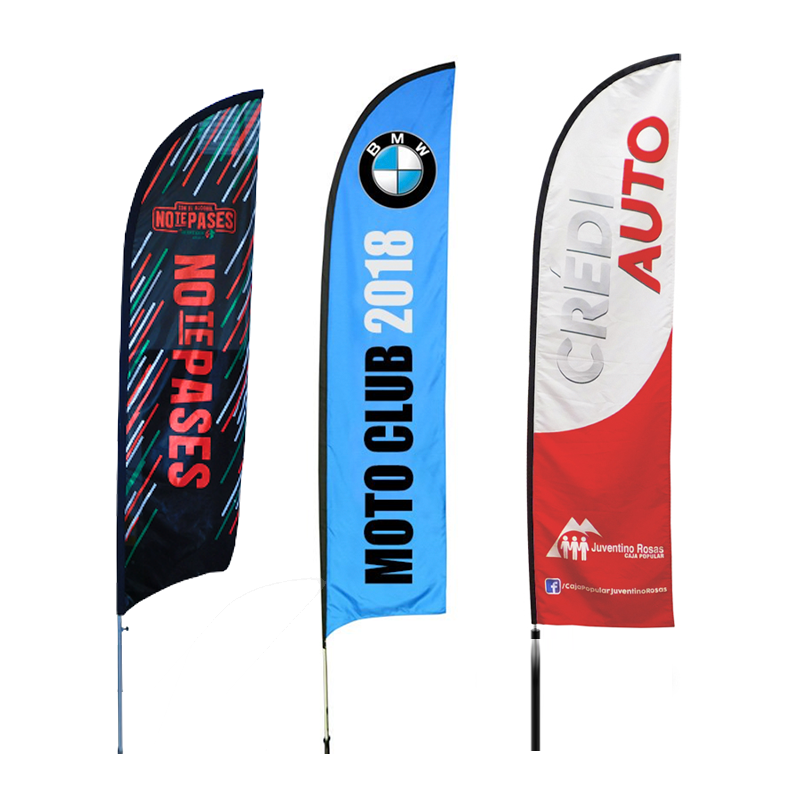 Advertising flag on fabric